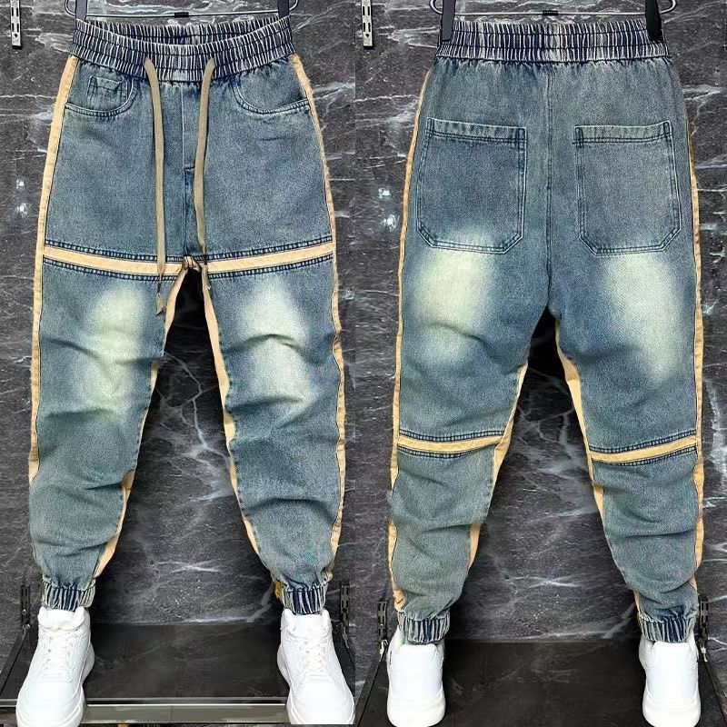 Streetwear Brand Clothing - Calça jeans harém azul masculina, jeans