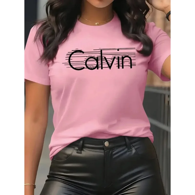 Calvin camiseta feminina lazer - Streetwear Brand Tees avaliação e preço
