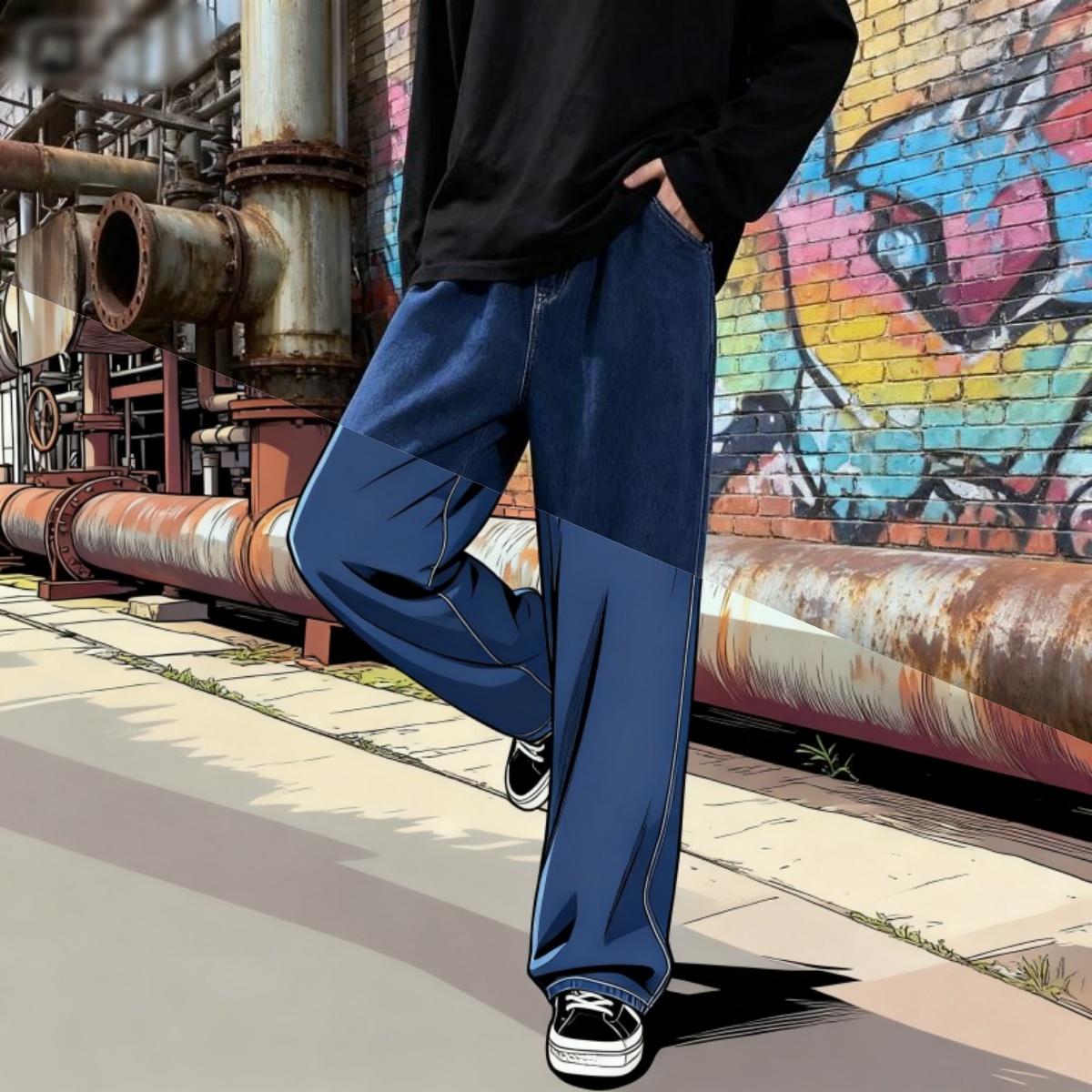 Estilo coreano streetwear nova - Streetwear Brand Denim avaliação e preço